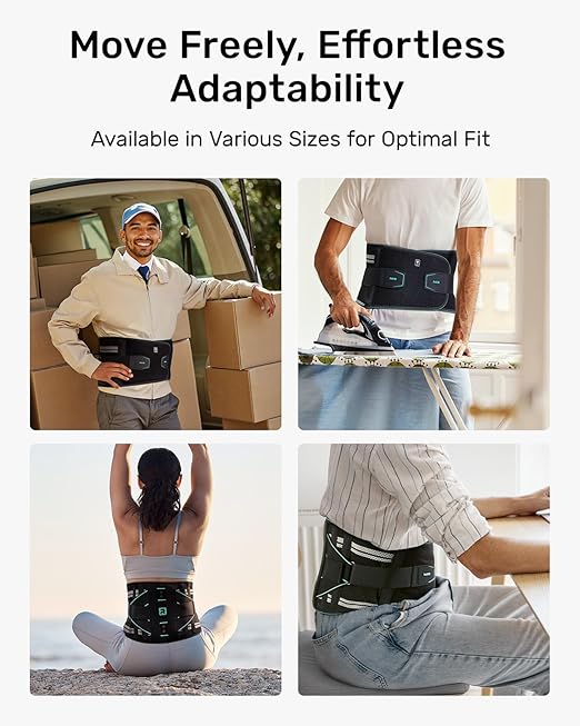 Rakiie Back Brace for Lower Back for Women Men, Elastic Back Support Belt with 8 Stays for Lifting at Work, Breathable Soft Lumbar Support, Blue XL
