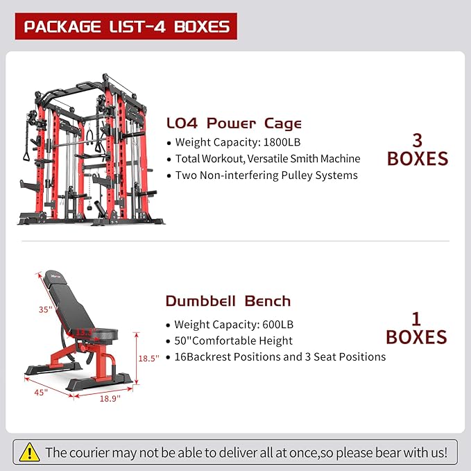 Multi-Purpose Squat Rack,Smith Machine Weight Rack Set with Cable Crossover System, Home Gym Power Racks, Power Racks and Packages