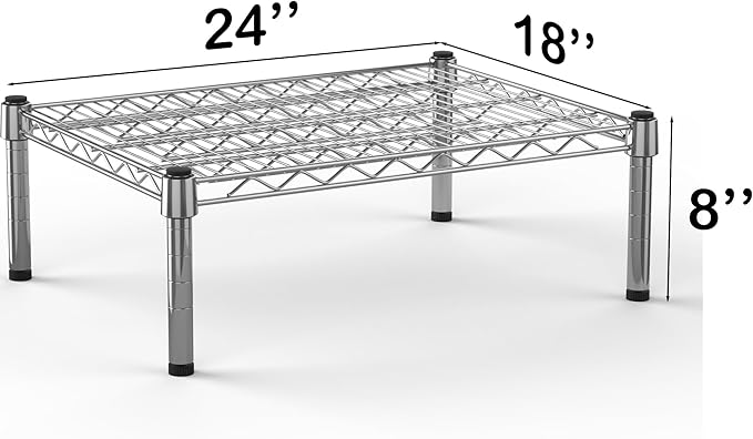 18''W x 24''L x 8''H Chrome Plated Wire Dunnage Rack | Off The Floor Storage
