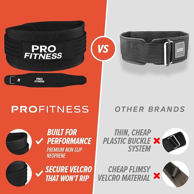 ProFitness Weight Lifting Belt for Women - 4'' Wide Comfortable Workout Belt for Women - Weight Belt for Women Squats & Deadlifts - Back Support Weight Lifting Belt Women & Men