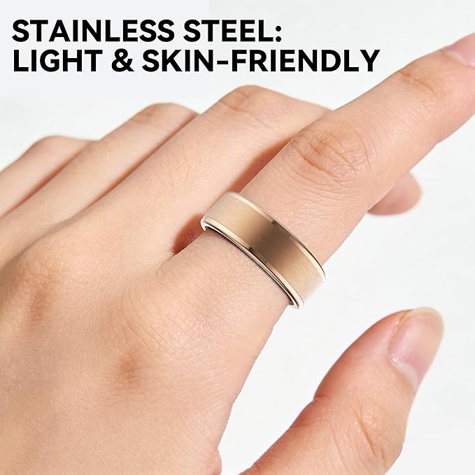 Smart Ring for Women Men,Fitness Ring with 24/7 Activity Tracking,Stress,Sleep Monitoring,No APP Subscription Fees,Compatible with iOS & Android, HarmonyOS Rose Gold, 12#
