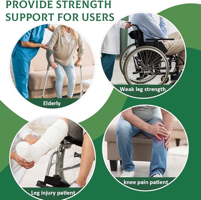 EZ Assistive Gait Belt with Padded Handles & Leg Straps for Seniors, Medical Gate Belt Transfer Belts with Buckle for Elderly Walking (Large)
