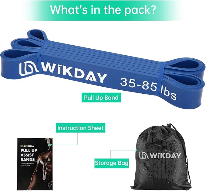 WIKDAY Resistance Bands for Working Out, Exercise Bands, Workout Bands, Pull Up Assistance Bands for Body Stretching Training Physical Therapy Muscle Training for Men & Women