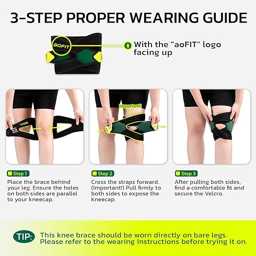 aoFIT Knee Brace for Men Women Knee Pain Meniscus Tear Arthritis Patella Dislocation Best Osteoarthritis Adjustable Compression with Memory Stabilizers for ACL MCL Breathable for Injury Recovery XL