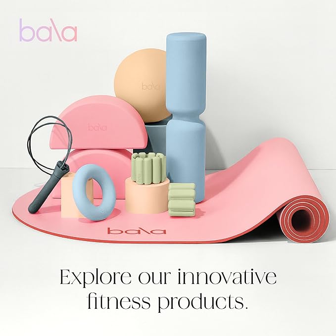 Bala Pilates Ball, Non-Weighted Exercise Ball - Small 8" Yoga Ball for Barre, Stretching, Strength & Core Training - Workout Accessory with Mini Pump for Home Gym & Fitness Routines - 100% PVC