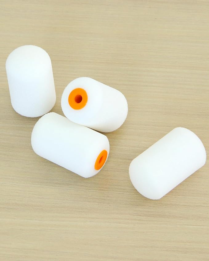 Voomey 20 Pack 2 Inch Foam Paint Roller Covers, Small Foam Paint Rollers for Trim, Edges & Corners, Mini Sponge Rollers for DIY Painting Projects, Fits Standard 2" Mini Roller Frames