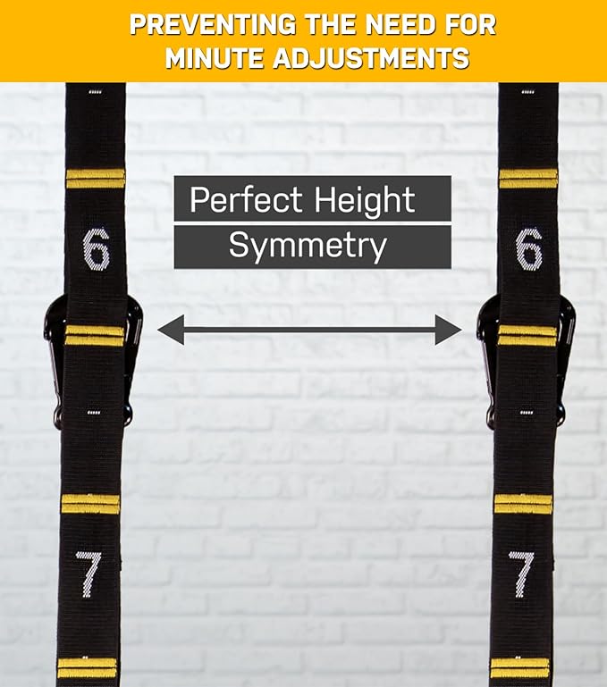 Double Circle Gymnastics Rings with Quick Adjust Numbered Straps and Exercise Videos Guide - Full Body Gym Rings - Calisthenics Rings Wooden Rings 1.25" (Wax Oil Finish)