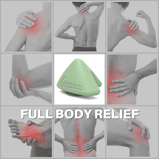 LEZER Large Trigger Massage Point, Manual Massage Ball, Hip Hook, Muscle Knot Release Tool, Deep Tissue Relief, Hip Flexor Iliacus Back Psoas Hand Foot Myofascial Physical Therapy, 3.5 inx3 in, Green
