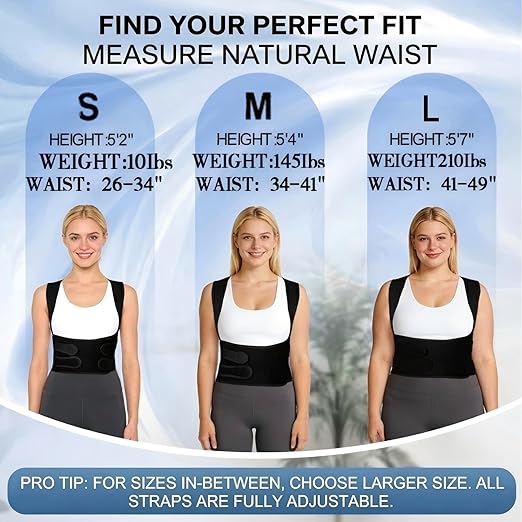Back Brace Posture Corrector for Women and Men Upper Back Support for Neck, Shoulder & Back Pain Relief, and Better Scoliosis Hunchback Support, Comfortable Adjustable Spine Support for Office, Work and Home(Black/Small)