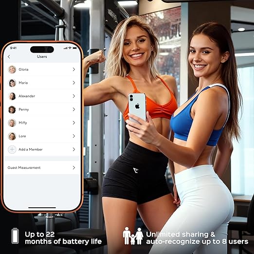 Wyze Smart Scale X Butterfly - Bathroom Scale for Body Weight, BMI, Body Fat, Muscle Mass, Accurate Bluetooth Digital Scale for Body Composition Analyzer | Sync Health Apps | ITO Glass, 400 lbs, White