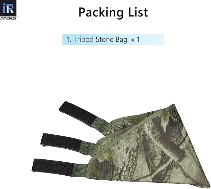 INNOREL TSB-40Z Weight Bag Tripod Stone Waterproof SandBag for Universal Lightweight Travel Tripod Professional Camera Equipment Storage,Astrophotography Paintings,Load 33lb/15kg(Brown Camouflage)