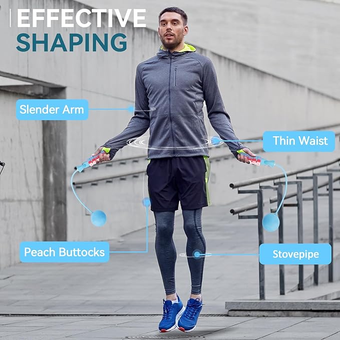 Cordless Jump Rope for Fitness with Indoor Jumping Rope Weighted Ropeless Skipping Jump Rope for Men Women Kids High-Speed Rope Skipping for Narrow Space Fit Weight Loss and General Workouts