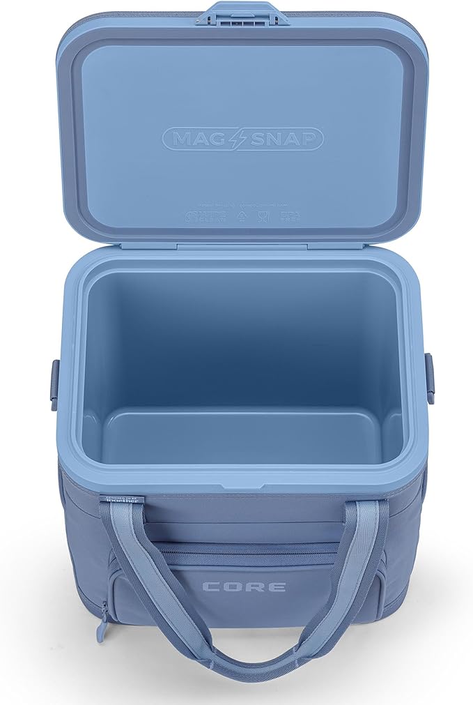 CORE Magnetic Zipperless Soft Cooler | Insulated Hard Liner Ice Chest Box | Best Portable Soft Cooler for Food & Beverages for Tailgating, Car Camping, and Family Beach Picnics