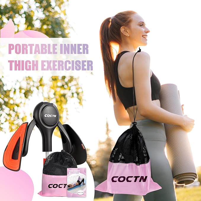 Thigh Trainer for Women, 15-70LB Adjustable Resistance Inner Thigh Exerciser for Pelvic Floor Muscle Repair, Thigh Workout Kegel Exercise Equipment for Shaping, Yoga & Weight Loss at Home Gym