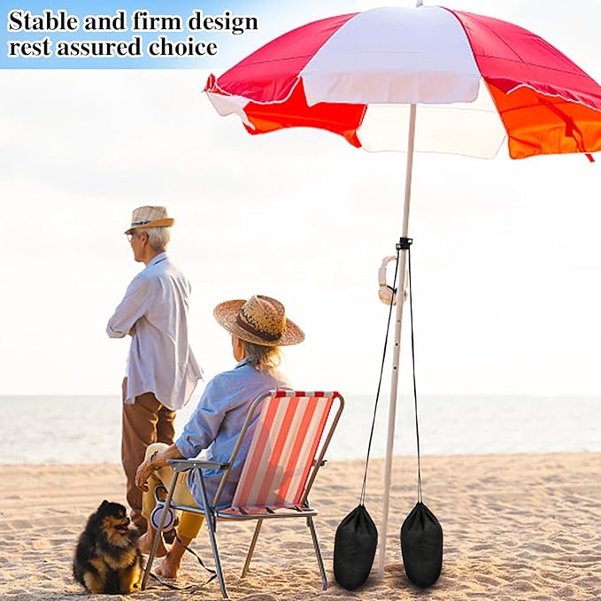 2 Pack Large Summer Beach Umbrella Sand Bags Portable Waterproof Canopy Weight Sandbag for Umbrella Legs Heavy Duty Sandbag Kits for Umbrella Base Instant Tent and Umbrella Weights