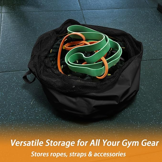 J Bryant Extra Large Battle Rope Storage Bag – Heavy-Duty Carry Sack for Training Ropes, Jump Ropes & Gym Accessories