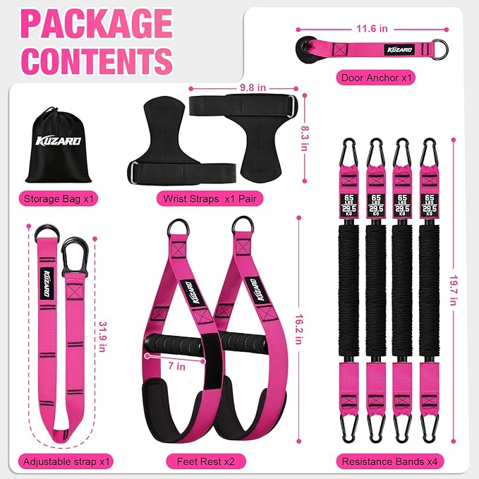 Upgraded Pull Up Assistance Bands for Women, Heavy Duty Resistance Bands with Handles, Exercise Band with Door Anchor, Workout Band Set for Pull Up Bar, Full Body Sculpting,Muscle Training, Home Gym