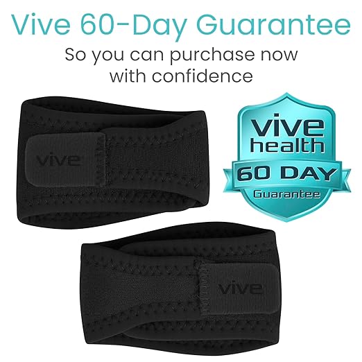 Vive Foot Arch Support Brace (Pair) - Wrap Corrector for Flat Feet, Plantar Fasciitis, Pain Relief, Fallen Arches - Compression Sleeve Strap, Gel Bands Inserts for Women & Men - Wear Under Socks