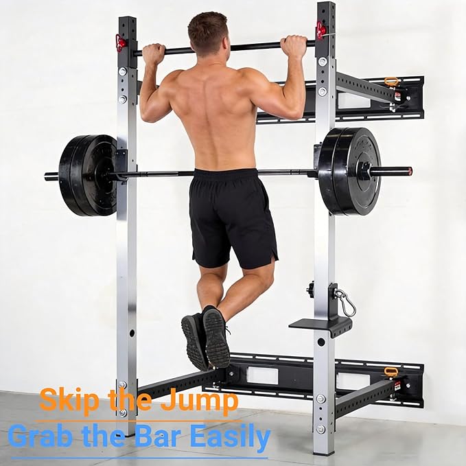 Heavy-Duty Power Rack Attachments, Quick-Install Home Gym Accessories for 2x2, 2x3 & 3x3 Power Racks, Fits 1/2", 5/8" & 1" Holes