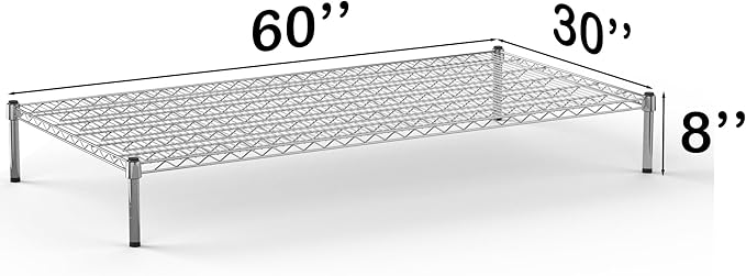 30''W x 60''L x 8''H Chrome Plated Wire Dunnage Rack | Off The Floor Storage