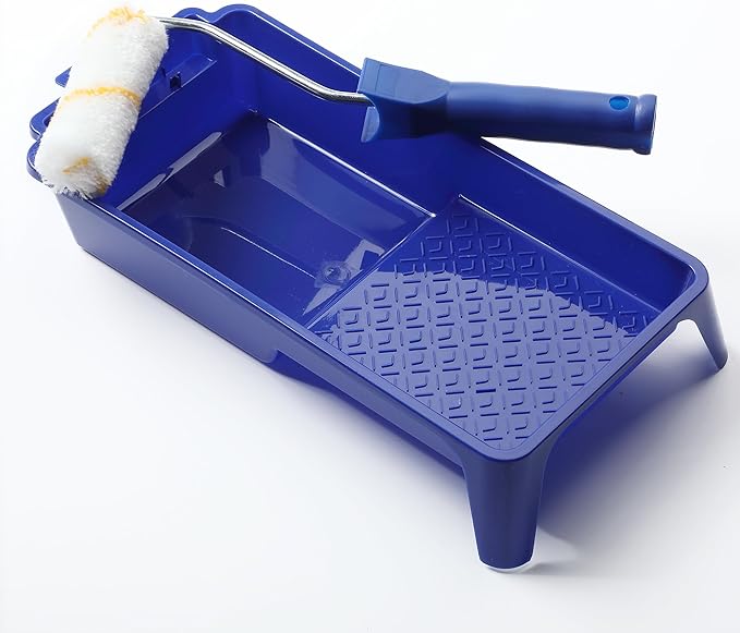Bates- 4 Inch Paint Roller Kit, 5 pcs, 4 Inch Blue Tray & Frame, Small Paint Roller Set