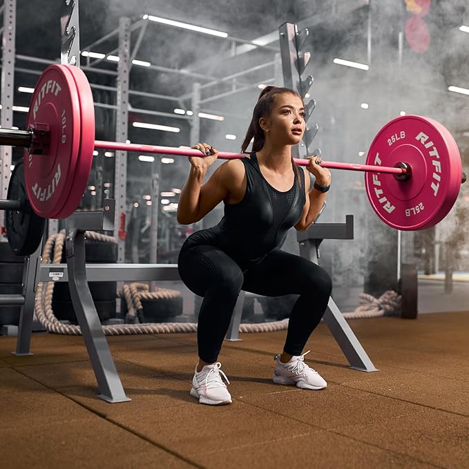 RitFit Elite 7ft Olympic Barbell, Robust 45lb Barbell for Weightlifting and Powerlifting, Superior Olympic Bar with Exceptional 500lbs Load Capacity, Weight Bar for 2” Standard Plates