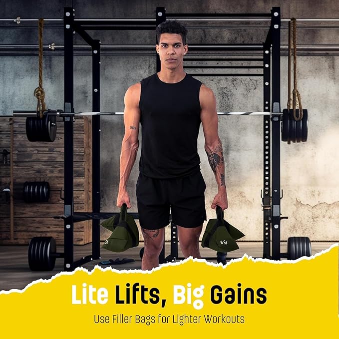Sandbags for Working Out (Unfilled) - Enhance Your Fitness with Our Workout Sandbag, Versatile & Durable Sand Bags for Weight Training 15-75 lbs - Sandbags for Fitness Guide Included