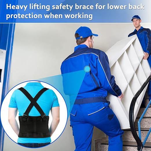 Back Brace Lumbar Back Support Belt for Women and Men - Lower Back Pain Relief - Heavy Lifting Support with Removable Adjustable Belt for Moving and Warehouse,5XL(53"-65")