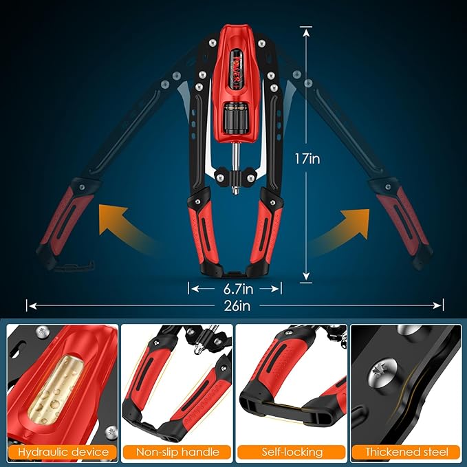 Twister Arm Exerciser - 22-440LBs Adjustable Resistance for Home Gym, Full Body Muscle Trainer for Chest, Shoulder & Arm Strength Building, Portable & Foldable