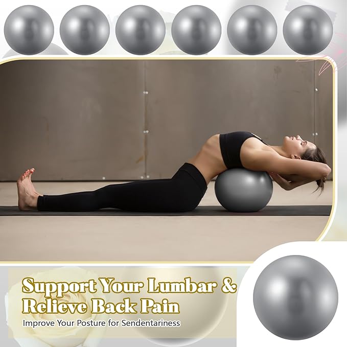 Sotiff 20 Pcs 9 Inch Pilates Ball Bulk Exercise Pilates Ball Mini Yoga Balls Therapy Core for Stability Barre Training Stretching Physical Posture Training Gym Workout with Inflation Tube