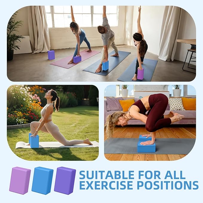 1 Pack Large Foam Yoga Blocks 9x6x4 Inches, Sturdy Pilates Block, Workout Block, Non Slip Surface Yoga Brick for Pilates Meditation, Stretching and Toning, Pink