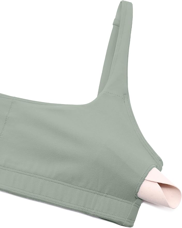 CRZ YOGA Butterluxe Square Neck Spaghetti Strap Sports Bras for Women - Low Coverage Yoga Wireless Padded Cami Crop Top