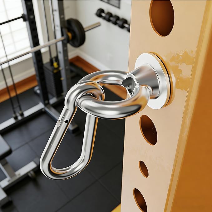 VAIIO 2-in-1 Olympic Barbell Holder and Resistance Band Anchor for Power Racks, Fits 5/8"-1" Holes, Heavy Duty Steel Bar Storage Hanger with Protective Padding