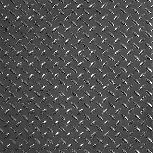 VEVOR Rubber Flooring Roll, 4 x 15 ft SBR Diamond-Plate Rubber Mat, 3mm Thickened, Easy to Clean, Customizable Size, Non-Slip Floor Protector Mat for Under Cars, Garage, Warehouse, Industry Gym, Black