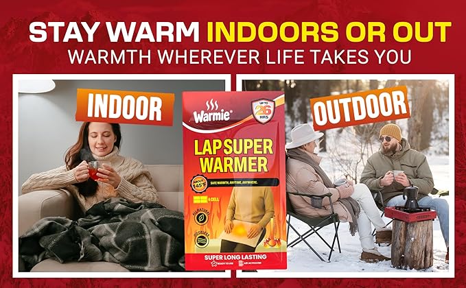 Warmie Super Warmer for Lap & Body | Air‑Activated, Long‑Lasting | Wider Size for Maximum Coverage | All‑Natural, Odorless, Steady Heating for Cold Weather Relief | Safe, Instant Warmth | 1 Pack