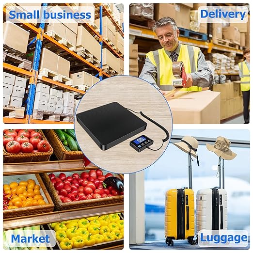 KUAIVO Shipping Scale, 440 lbs/0.35oz High Accurate Digital Postal Scale with Hold/Tare Function, Postage Scale for Packages, Luggage, Small Business, Home Use, Battery & Charging Cable Include