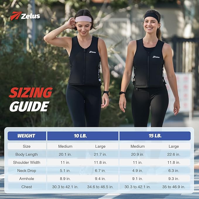 ZELUS Weighted Vest, 10&15lb. Z-Fit Weight Vest for Women Men with Adjustable Soft Iron Weights, Unisex Training Vest for Walking Strength Training, Workout Vest with Pockets Reflective Strip (Black, M/L)