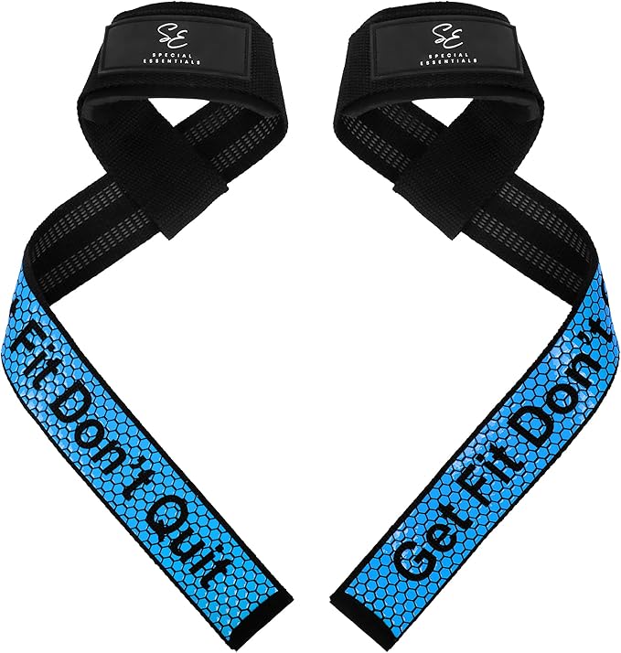 Special Essentials 2 Pack of Wrist Straps for Weightlifting - Two-Sided Anti Slip Silicone Grip & Padded Neoprene - Durable Gym Lifting Straps for Men and Women for Bodybuilding & Powerlifting