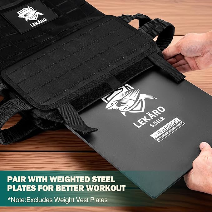 Adjustable Weighted Vest for Men Women – Tactical Vest for Rucking, HIIT & CrossFit, Fits 10x12 Plates, 600D Breathable Weight Vest & Exercise Vest for Strength Training, Weights Not Included