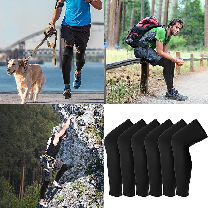 Skylety Leg Sleeves Compression Long Knee Sleeve UV Protect for Men Women Sport Basketball Football