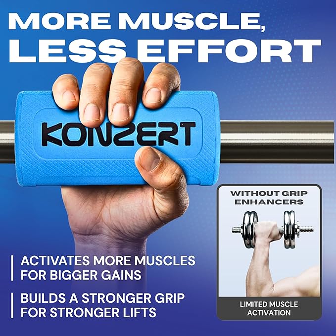 2.25 Inch Diameter Thick Grips - Increase Handle Diameter Of Dumbbell, Barbell, Pull Up Bar & Cable Handle for Arm Strength And Enhanced Muscle Activation