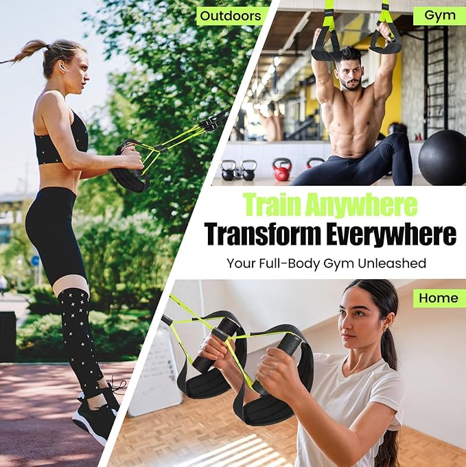Home Resistance Training Kit with Straps & Bands – Adjustable Full-Body Workout System for Home Gym, Yoga, Pilates, Travel | Compact Design