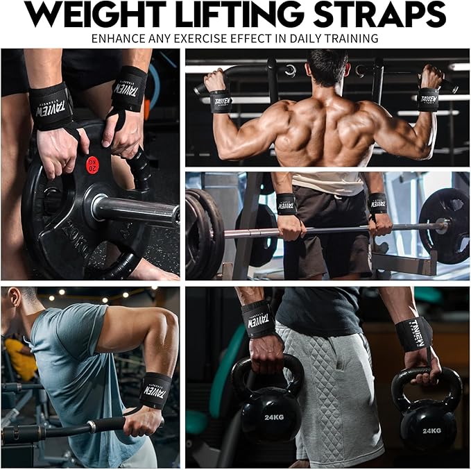 TAVIEW Wrist Wraps Weightlifting with Heavy Duty Thumb Loop, Powerlifting, Cross Training, Bodybuilding .21” Professional Grade for Gym Workout, Men and Women Weight Lifting and Strength Training