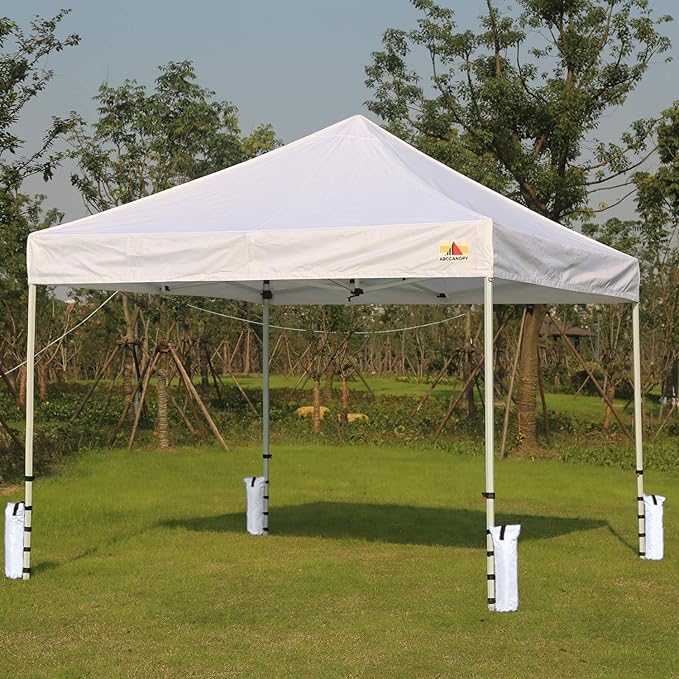ABCCANOPY Canopy Weights Set of 4-120LBS Sand Bags for Pop up Tent, Weight Bags for Outdoor Gazebo, Trampoline, Pergola, White (Without Sand)