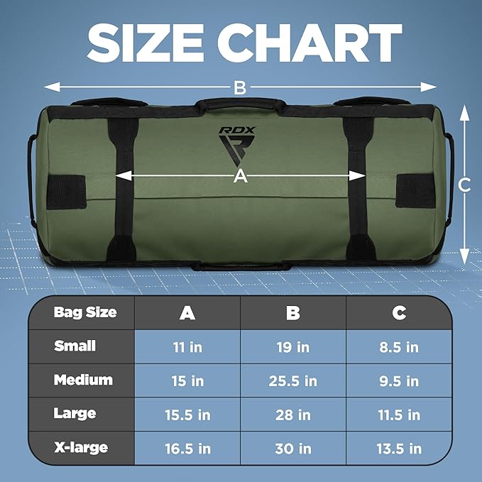 RDX Sandbag for Fitness Weights Training, Unfilled Power Bags with Handles, 5-200 LBs Adjustable Weighted Slam Bag for Strength Powerlifting Running Heavy Workout Home Gym Exercise, Sold AS UNFILLED