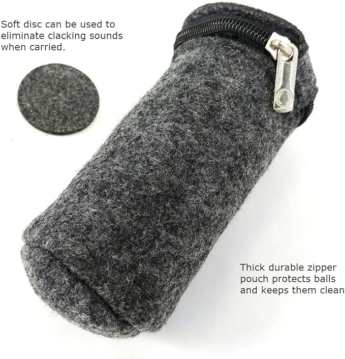 Top Chi 2.3 lb. 2 Inch Solid Stainless Steel Baoding Balls with Carry Pouch. Non-Chiming Chinese Health Balls for Hand Therapy, Exercise, and Stress Relief