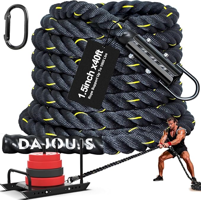 Weight Workout Sled Pulling Rope Heavy Duty Workout Sled Pull Rope for Tire Pulling, Football Training - Fitness Resistance Exercise Equipment for Men & Women