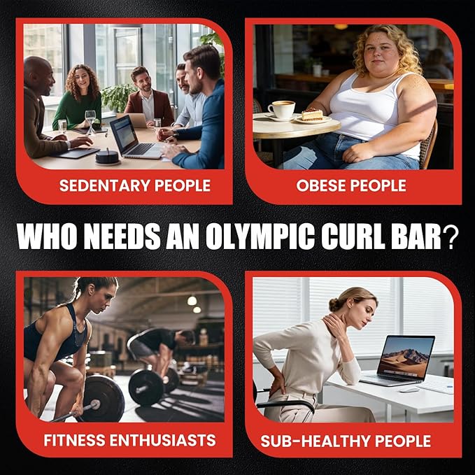 47" Olympic EZ Curl Bar 500-lbs Capacity Steel Barbell Suitable for 2" Weight Plates, 2-Inch Curl Bar for Weight Lifting,Hip Thrusts,Squat,Biceps-Home Gym Weight Bar