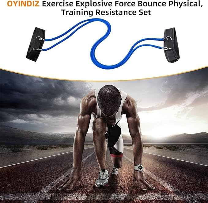 Resistance Speed Training Set, 8pcs Exercise Explosive Force Bounce Physical Equipment Double Rope Improve Agility Power Strength for Jumping Basketball Tennis Football Volleyball