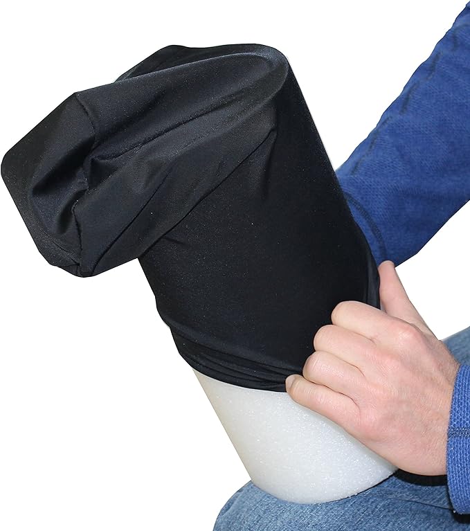 Rehabilitation Advantage Black Fabric Foam Roller Cover, 12" Long